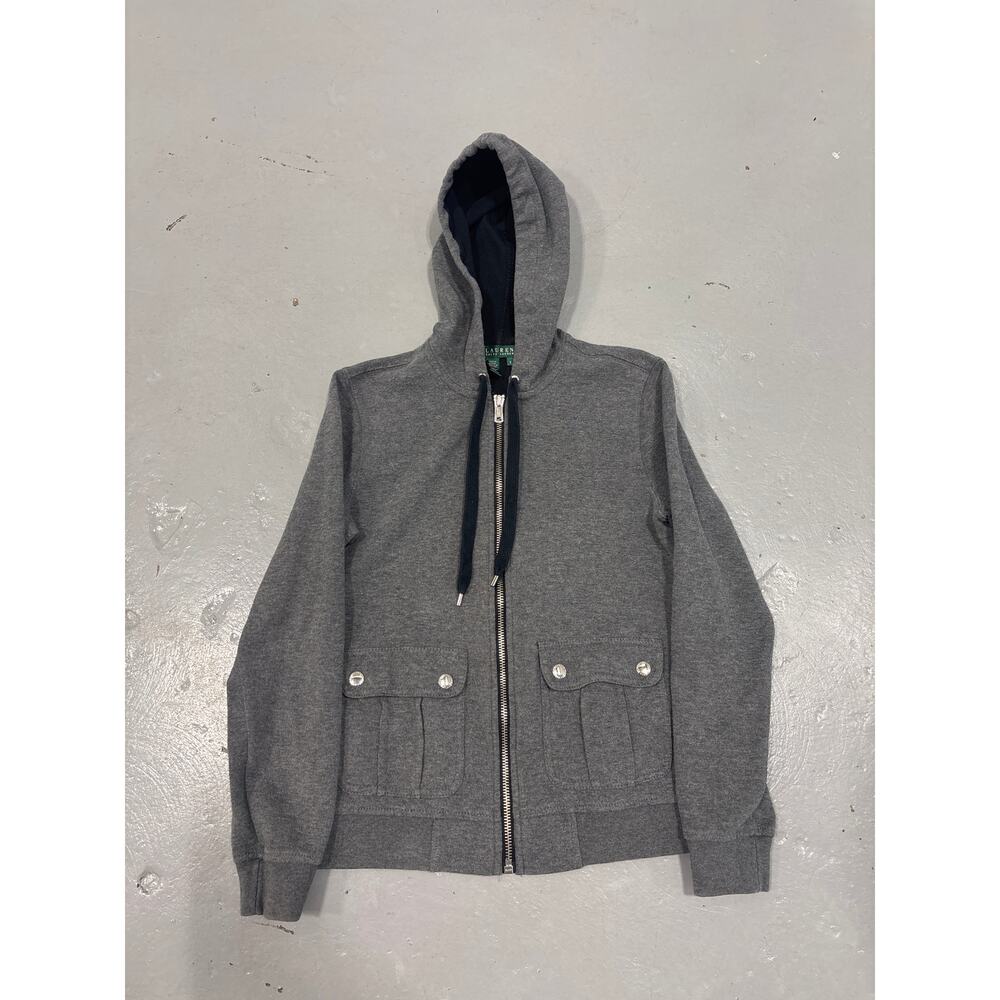 Lauren Ralph Lauren Women’s Small Gray Zip Up Hoodie Sweatshirt Jacket